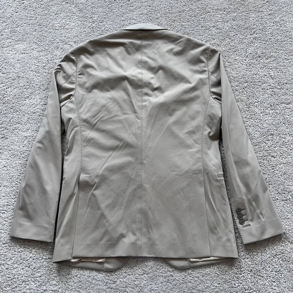Boggi Milano B Tech Blazer Mens 48 Beige Stretch Travel Jacket Made Italy
